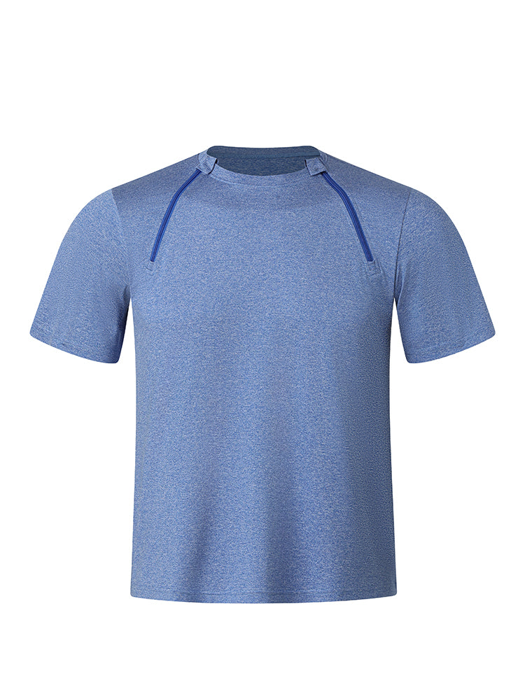 Adaptive Front-Zip Post-Surgery Shirt for Port Access | Unisex Mastectomy & Recovery Tee