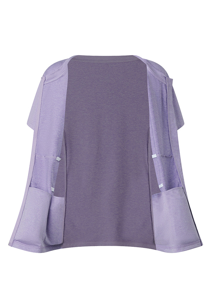 Front-Zip Mastectomy Recovery Shirt with Drain Pockets