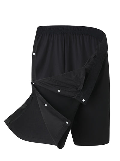 Post-Surgery Recovery Shorts with Side Snaps – Breathable Bamboo Blend, Adjustable Waistband
