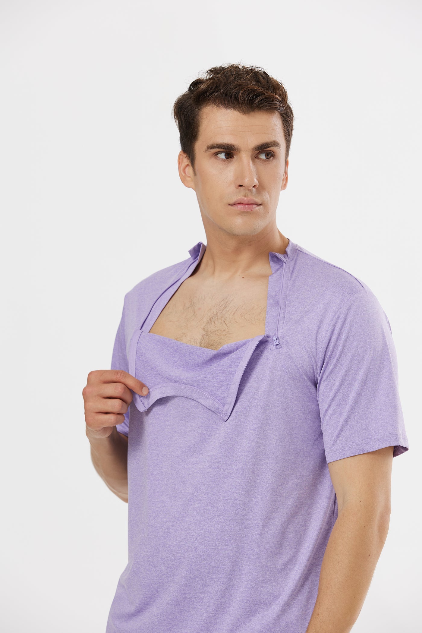 Adaptive Front-Zip Post-Surgery Shirt for Port Access | Unisex Mastectomy & Recovery Tee