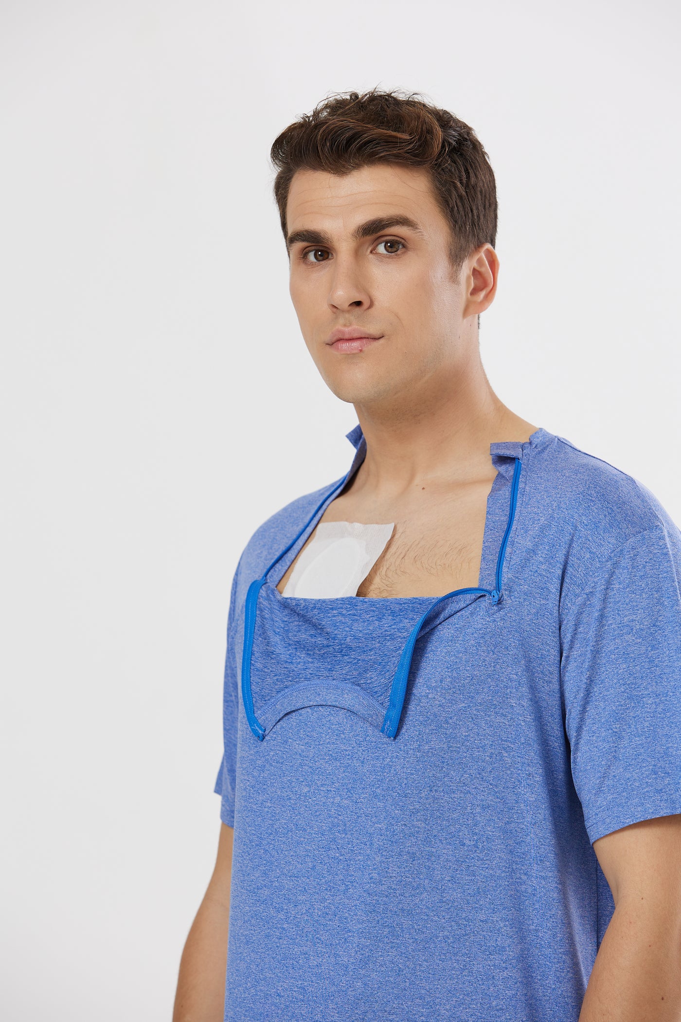 Adaptive Front-Zip Post-Surgery Shirt for Port Access | Unisex Mastectomy & Recovery Tee