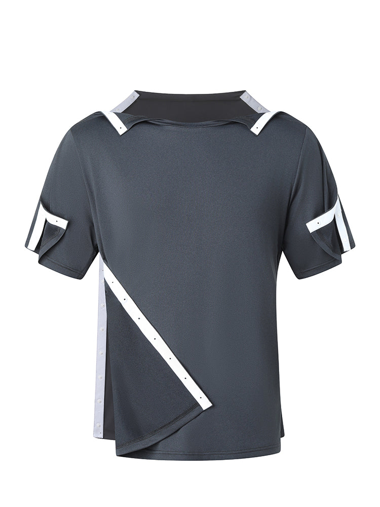 Side-snap shirt for shoulder surgery designed for easier one-arm dressing and sling-friendly recovery