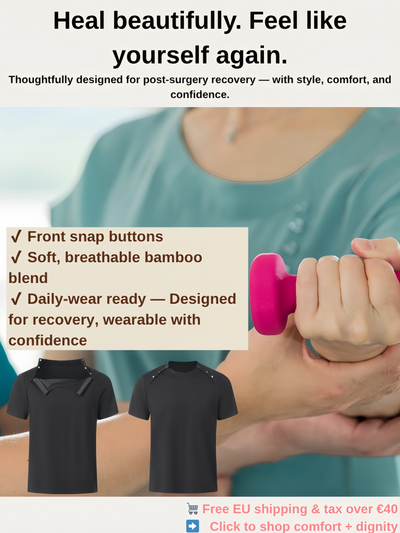 Unsex Post-Surgery Recovery Shirt  – Front Snap Closure, Soft Bamboo-Sorona Blend