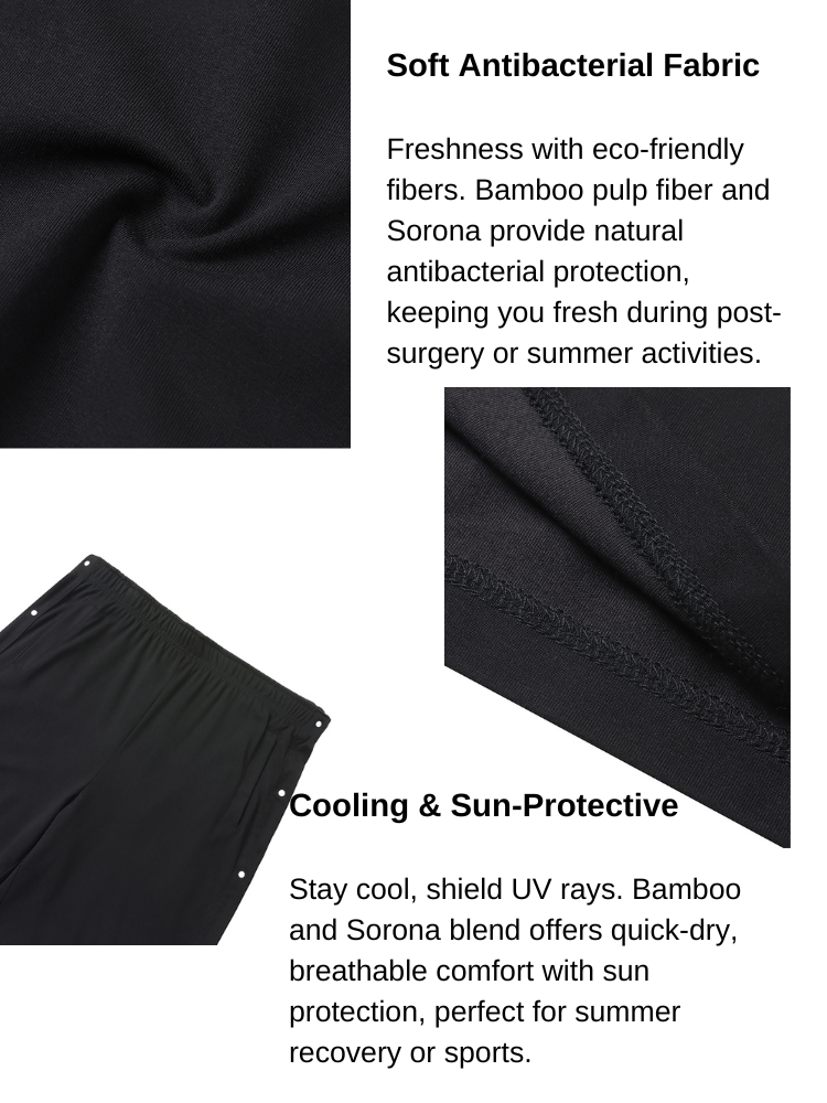 Unsex Post-Surgery Recovery Shirt  – Front Snap Closure, Soft Bamboo-Sorona Blend