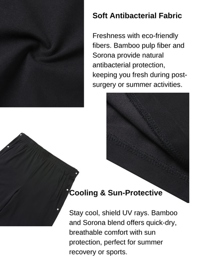 Unsex Post-Surgery Recovery Shirt  – Front Snap Closure, Soft Bamboo-Sorona Blend
