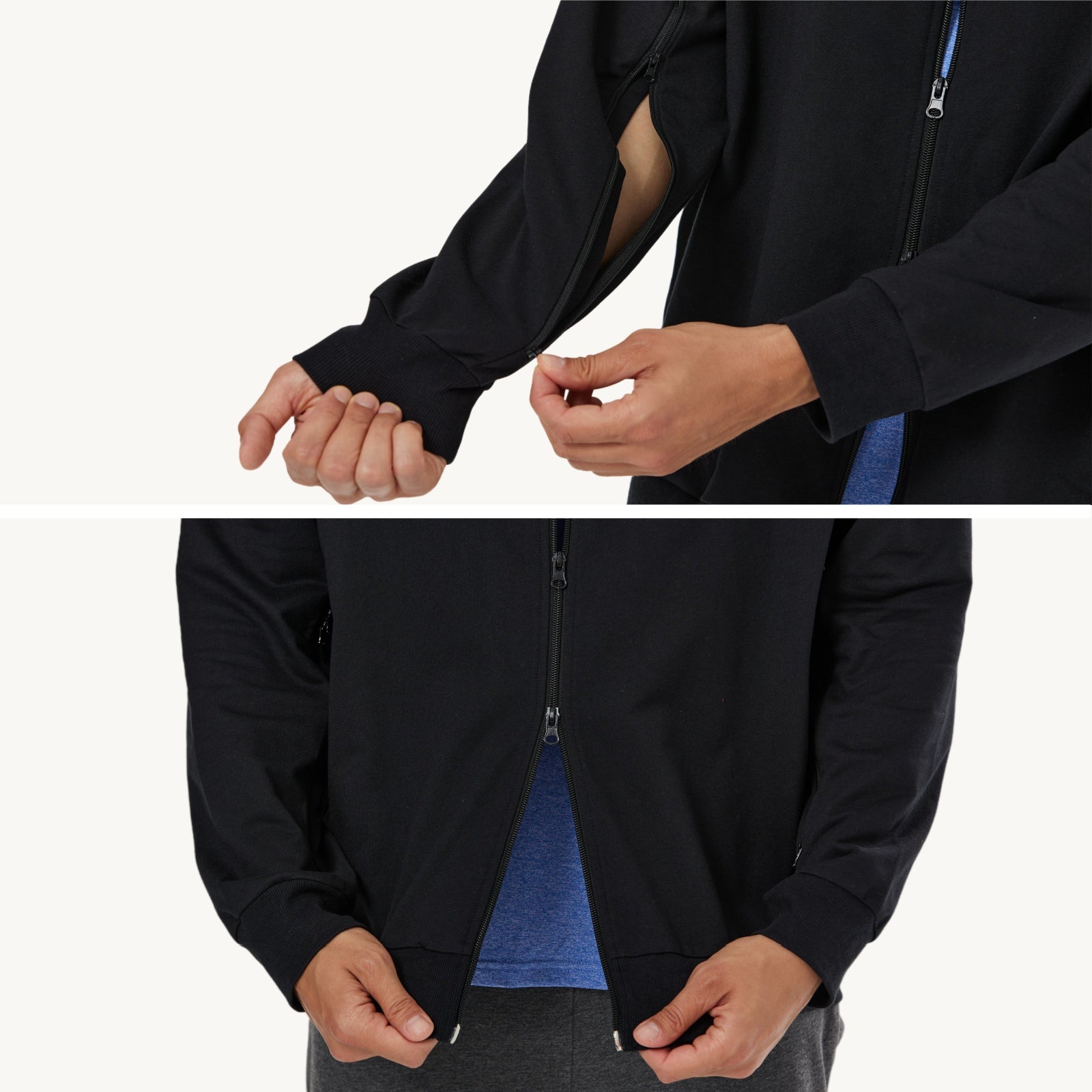 5. Treatment Access Zip Hoodie functional view