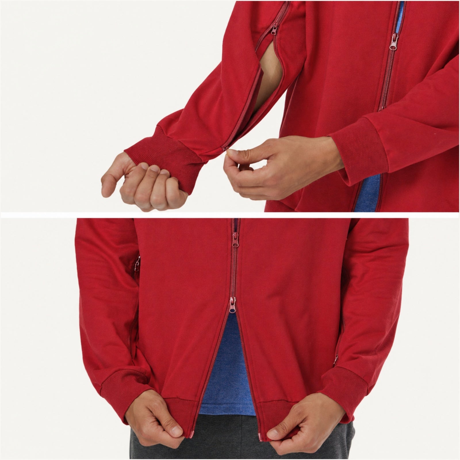 5. Treatment Access Zip Hoodie functional view