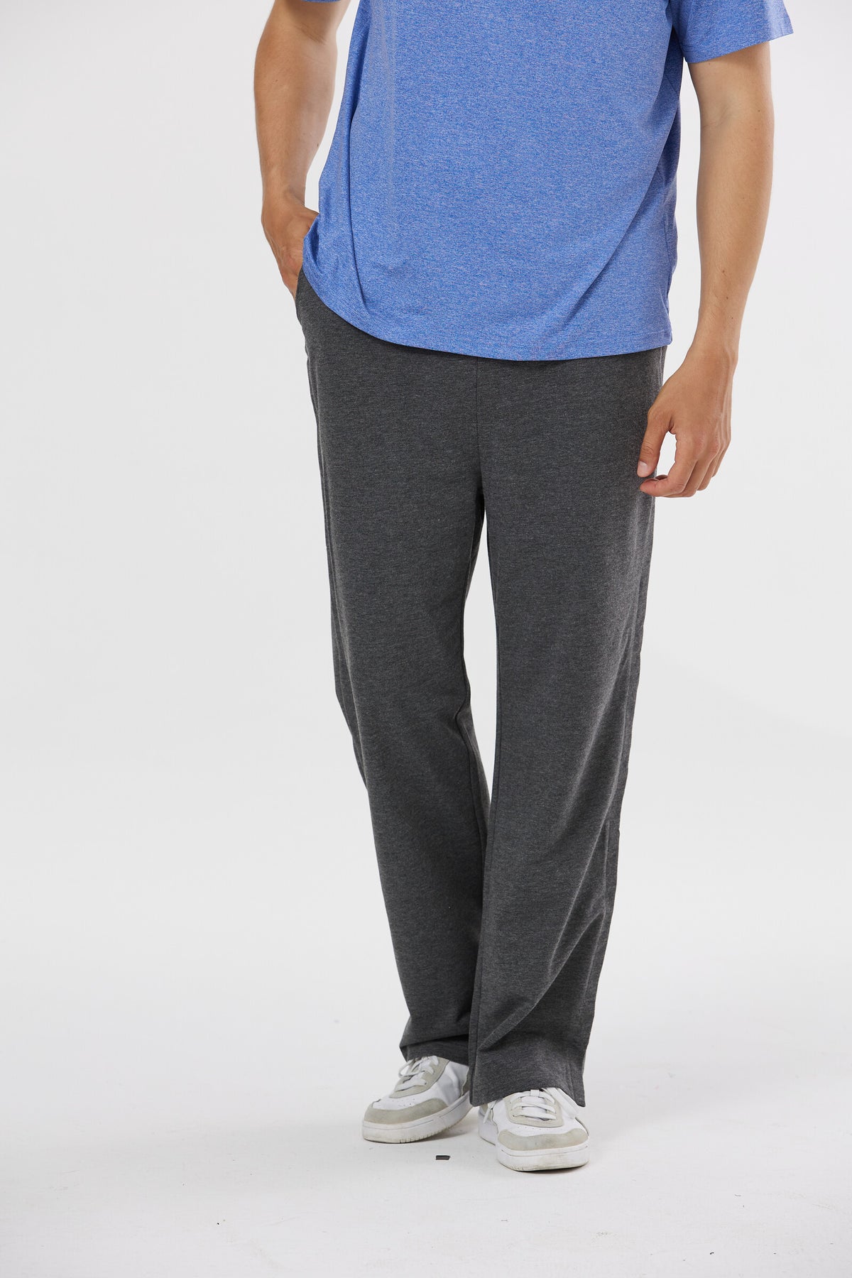 Full Side-Opening Velcro Recovery Pants in Charcoal Gray