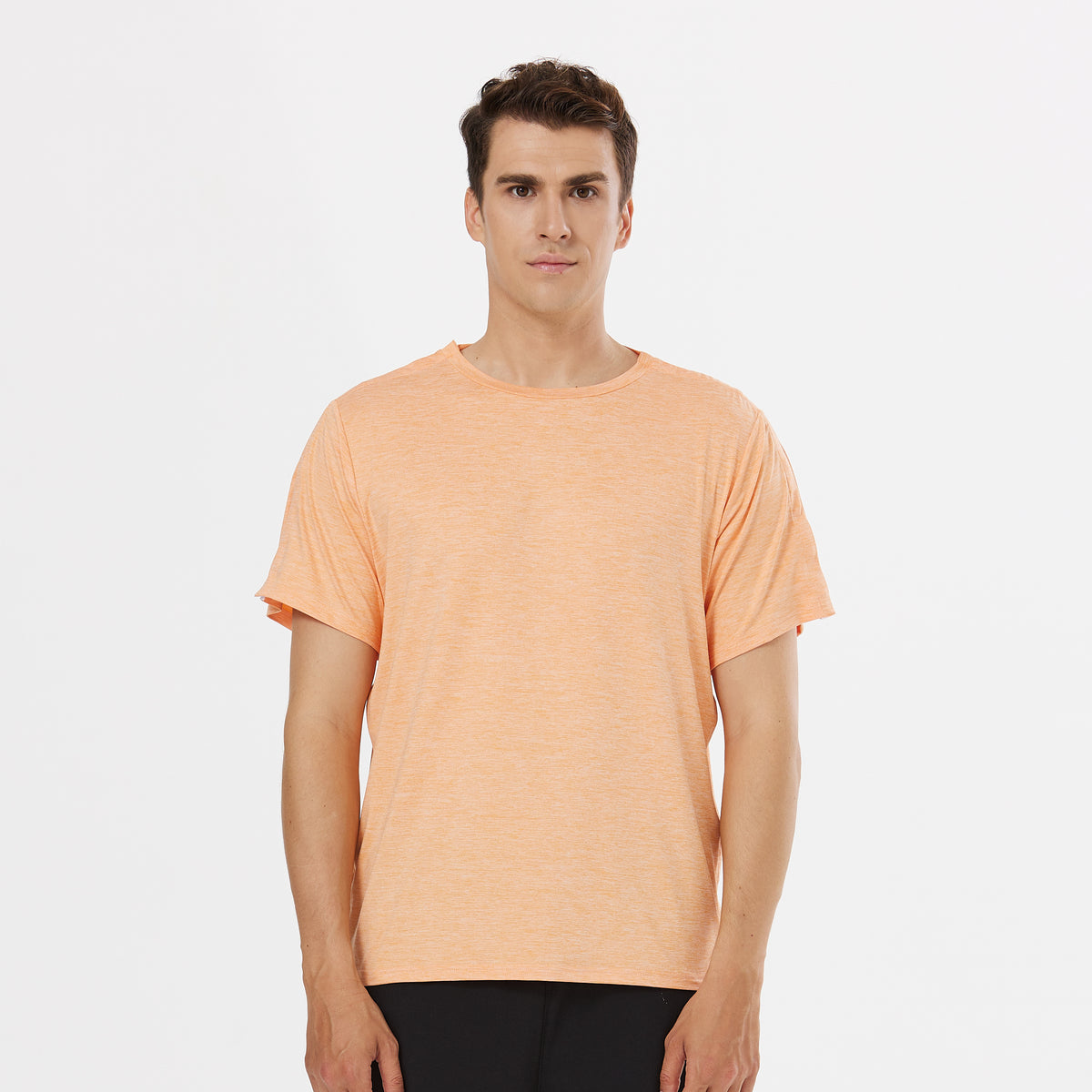 Man wearing a Burnt Orange side-snap shirt.