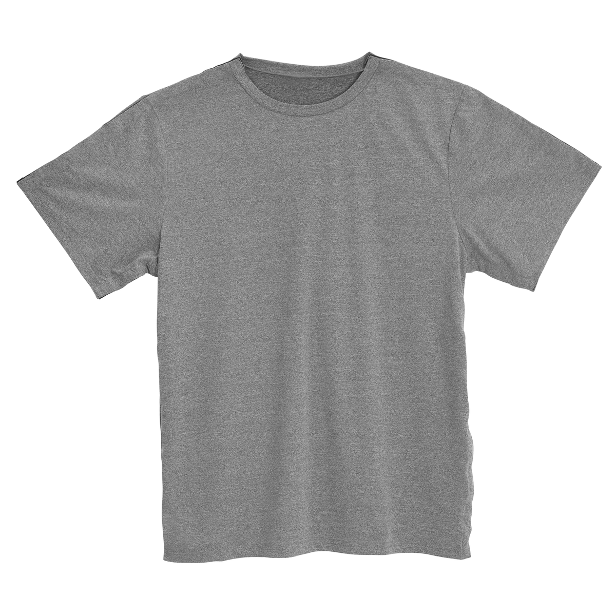 Animation of a gray side-snap shirt with shoulder and side openings shown closed and open.